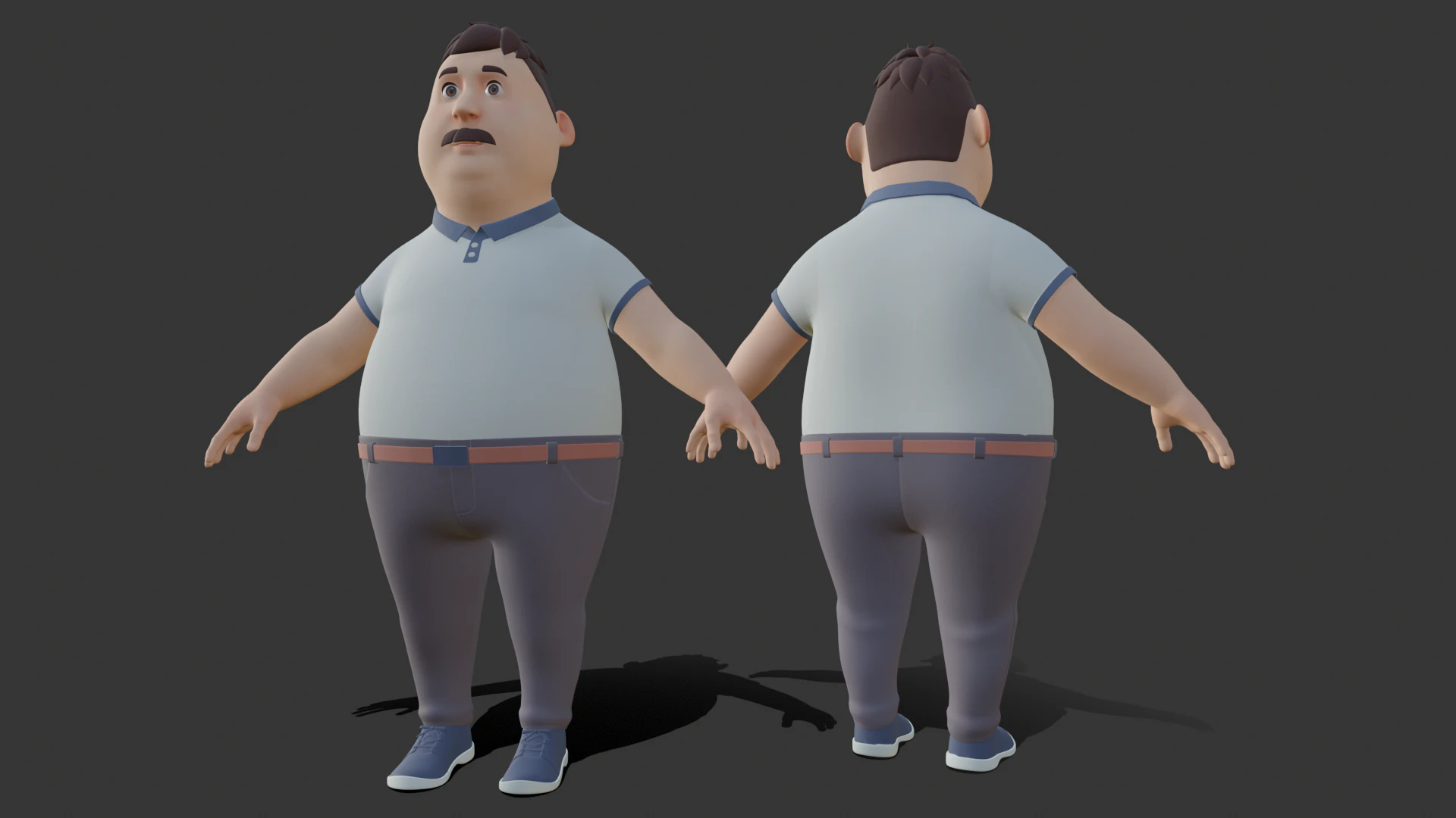 Cartoon man people 3D Model .c4d .max .obj .3ds .fbx .stl .blend 