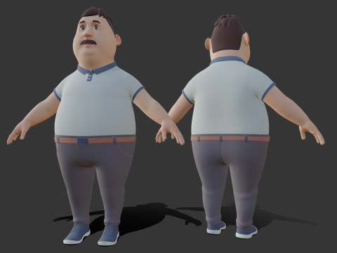 Cartoon man people 3D Model