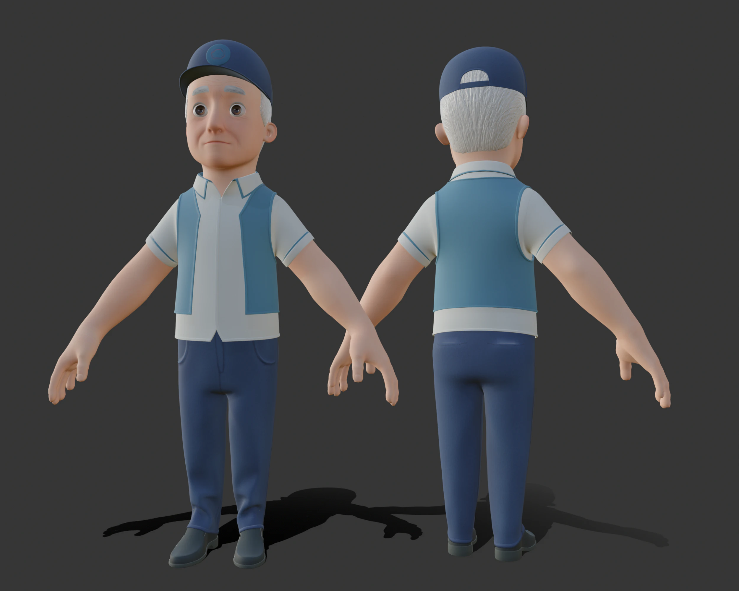 Cartoon man people 3D Model .c4d .max .obj .3ds .fbx .stl .blend