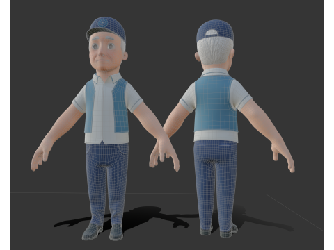 Cartoon man people Model 3D