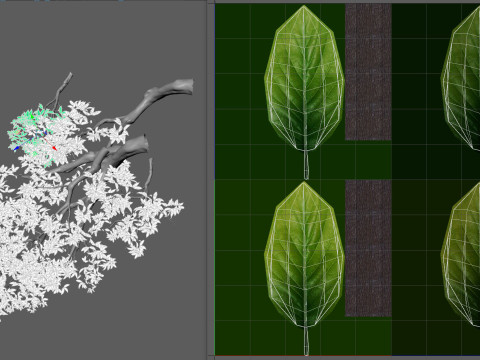 Tree branch leaf 3D Model
