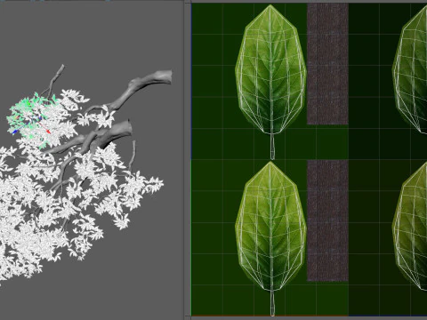 Folha de galho de &aacute;rvore Modelo 3D