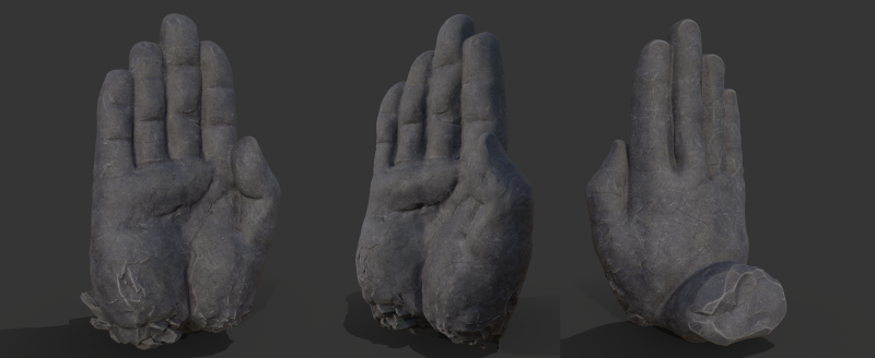 Stone Palm hand 3D-Modell .c4d .max .obj .3ds .fbx .stl .blend 
