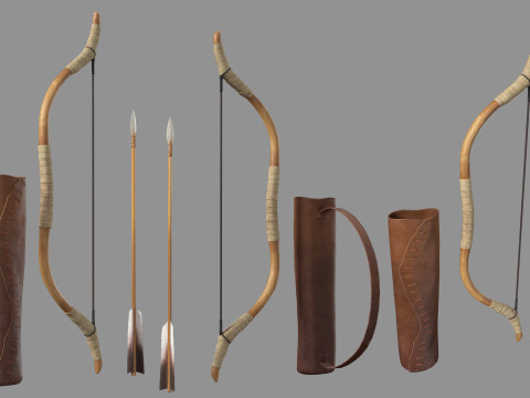 Bow and arrow 3D-Modell
