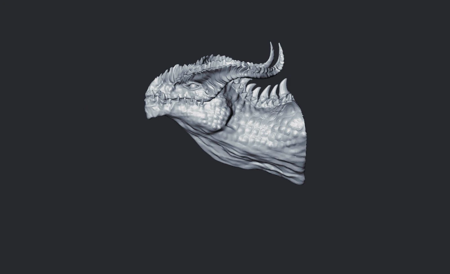 Realistic Dragon Busto 3D Print Model .c4d .max .obj .3ds .fbx .stl .blend 