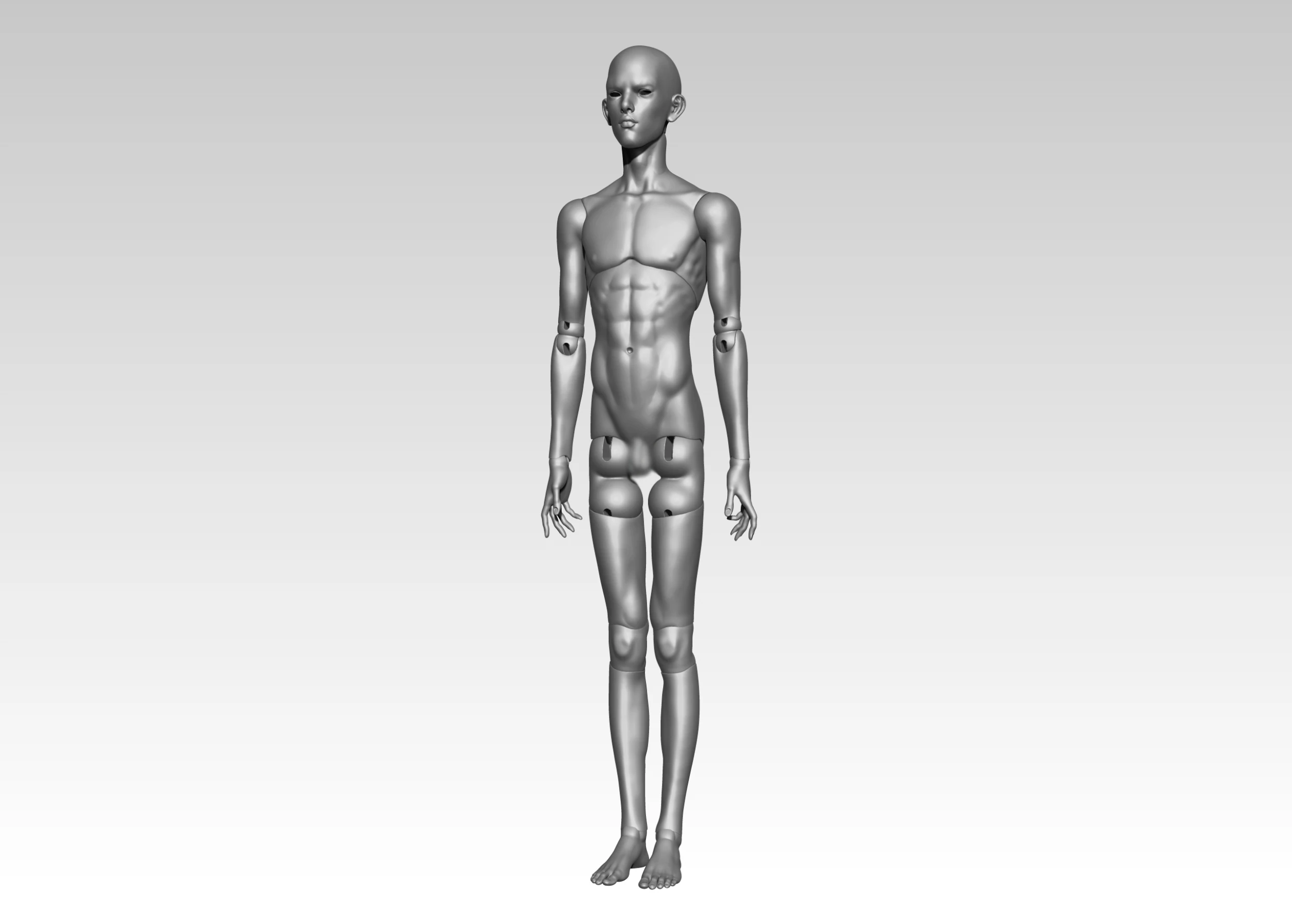 Articulated ball jointed BJD Doll Apollo in 1-4 Scale 42cm 3D Print Model .c4d .max .obj .3ds .fbx .stl .blend 