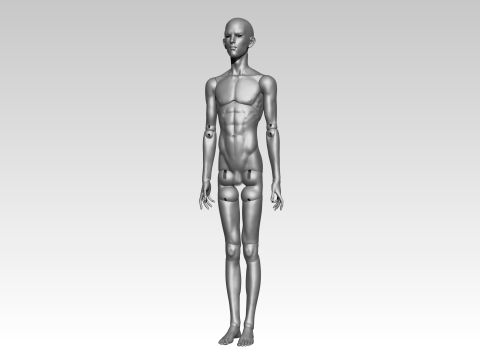 Articulated ball jointed BJD Doll Apollo in 1-4 Scale 42cm 3D Print Model