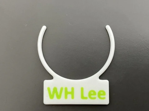 Reusable Bottle Neck Name Tag-Diameter 34 mm Version 3D Print Model