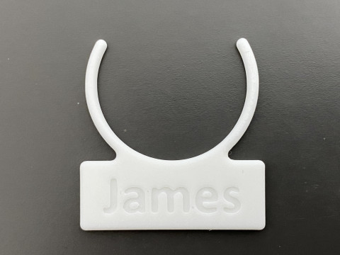 Customizable Reusable Bottle Neck Name Tag 3D Print Model
