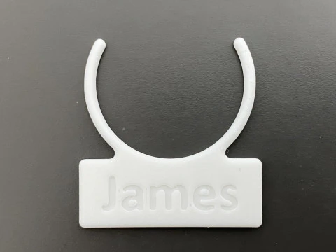 Customizable Reusable Bottle Neck Name Tag 3D Print Model
