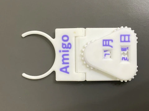 New PET Bottle Name Tag with Rotatable Date Dials 3D Print Model