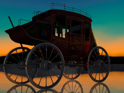 Western Stage Coach 3D Model