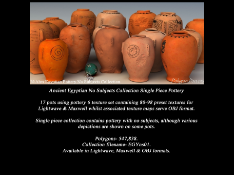 Egyptian No Subjects Collection Single Piece Pottery 3D Model