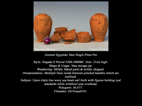 Egyptian No Subjects Collection Single Piece Pottery Modèle 3D