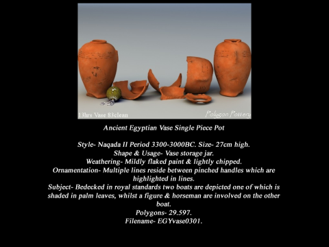 Egyptian No Subjects Collection Single Piece Pottery Modèle 3D