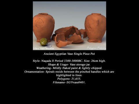 Egyptian No Subjects Collection Single Piece Pottery Modèle 3D