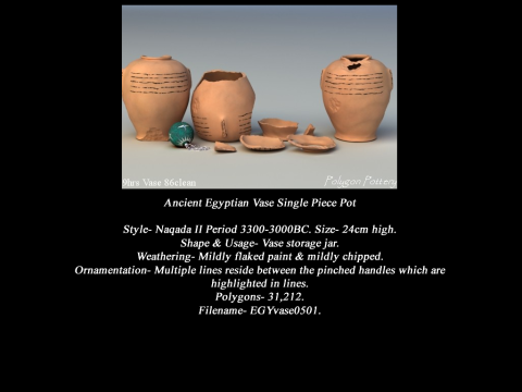Egyptian No Subjects Collection Single Piece Pottery Modèle 3D