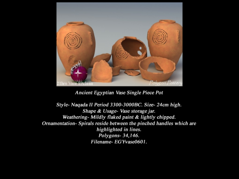 Egyptian No Subjects Collection Single Piece Pottery Modèle 3D