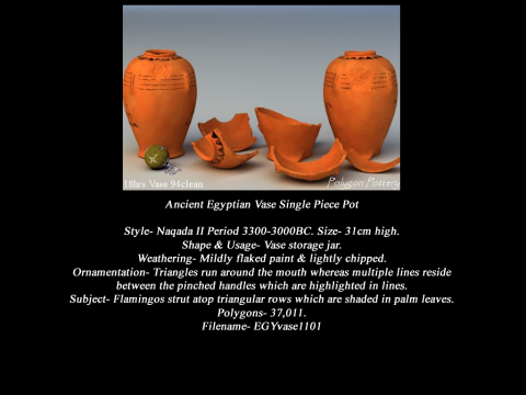 Egyptian No Subjects Collection Single Piece Pottery Modèle 3D