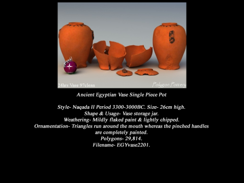 Egyptian No Subjects Collection Single Piece Pottery Modèle 3D
