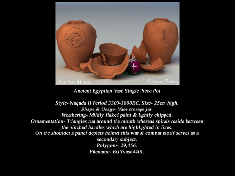 Egyptian No Subjects Collection Single Piece Pottery Modèle 3D