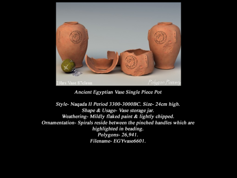Egyptian No Subjects Collection Single Piece Pottery Modèle 3D