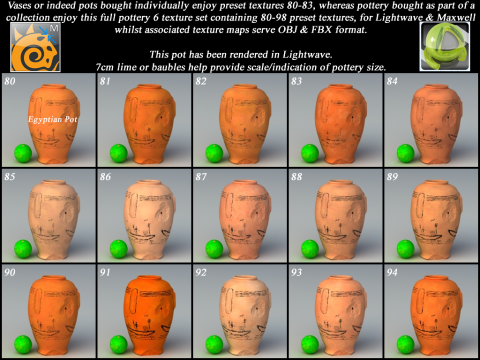 Egyptian No Subjects Collection Single Piece Pottery 3D Model