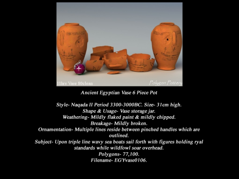 Egyptian No Subjects Collection 6 Piece Pottery 3D Model