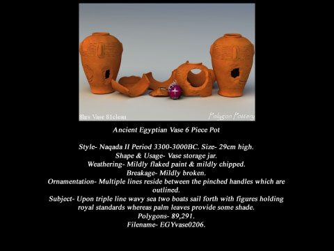 Egyptian No Subjects Collection 6 Piece Pottery 3D Model