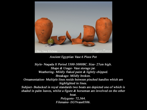 Egyptian No Subjects Collection 6 Piece Pottery 3D Model