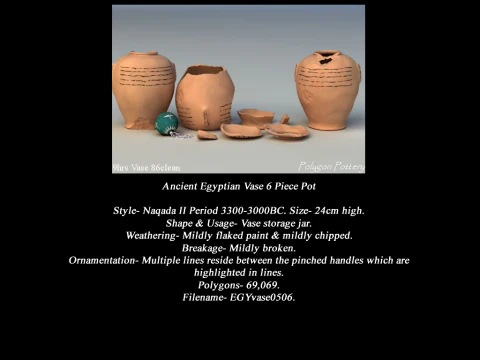 Egyptian No Subjects Collection 6 Piece Pottery 3D Model