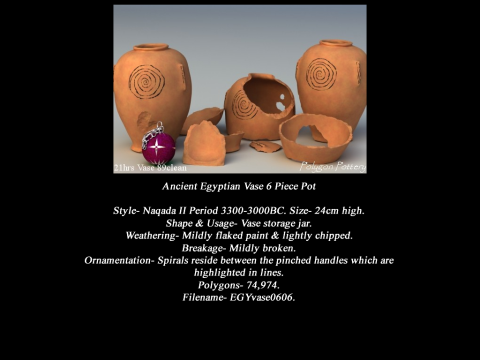 Egyptian No Subjects Collection 6 Piece Pottery 3D Model