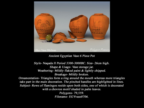 Egyptian No Subjects Collection 6 Piece Pottery 3D Model