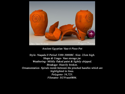 Egyptian No Subjects Collection 6 Piece Pottery 3D Model