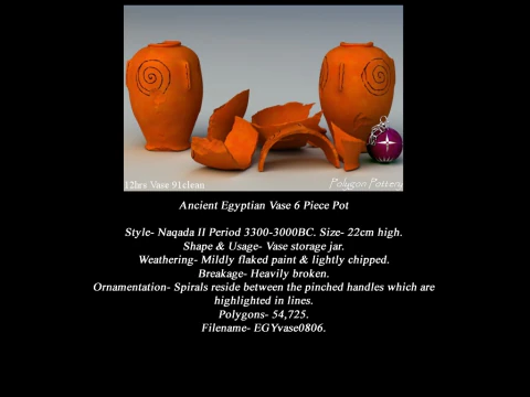 Egyptian No Subjects Collection 6 Piece Pottery 3D Model