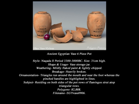 Egyptian No Subjects Collection 6 Piece Pottery 3D Model