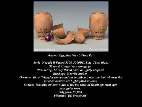 Egyptian No Subjects Collection 6 Piece Pottery 3D Model