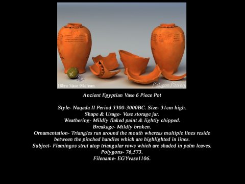 Egyptian No Subjects Collection 6 Piece Pottery 3D Model