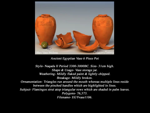 Egyptian No Subjects Collection 6 Piece Pottery 3D Model