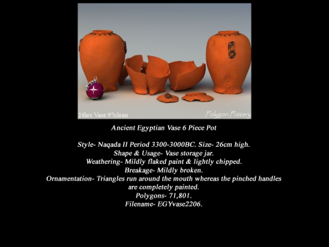 Egyptian No Subjects Collection 6 Piece Pottery 3D Model