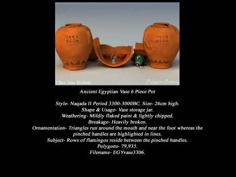 Egyptian No Subjects Collection 6 Piece Pottery 3D Model