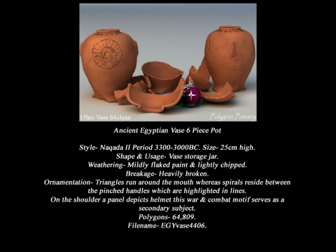 Egyptian No Subjects Collection 6 Piece Pottery 3D Model