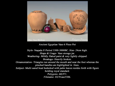 Egyptian No Subjects Collection 6 Piece Pottery 3D Model
