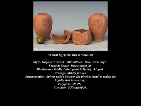 Egyptian No Subjects Collection 6 Piece Pottery 3D Model