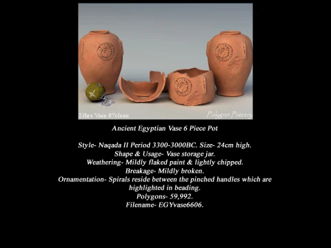 Egyptian No Subjects Collection 6 Piece Pottery 3D Model