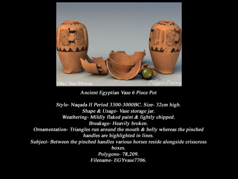 Egyptian No Subjects Collection 6 Piece Pottery 3D Model