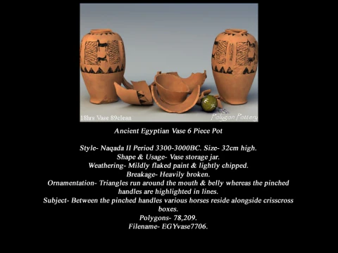 Egyptian No Subjects Collection 6 Piece Pottery 3D Model