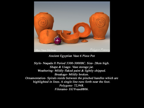 Egyptian No Subjects Collection 6 Piece Pottery 3D Model