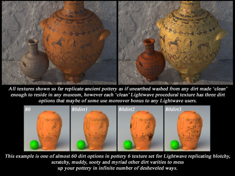Egyptian No Subjects Collection 6 Piece Pottery 3D Model
