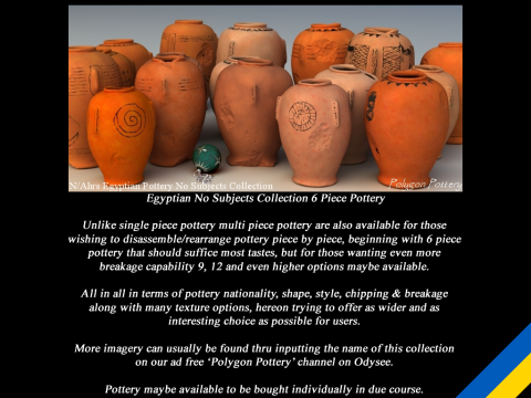 Egyptian No Subjects Collection 6 Piece Pottery 3D Model